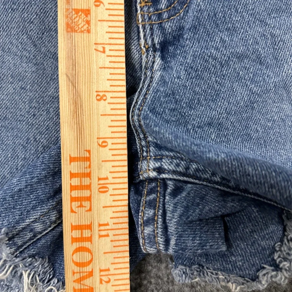 Tommy Hilfiger Denim Shorts Womens Size 6 Blue Cotton Lemon Raw Frayed Hem